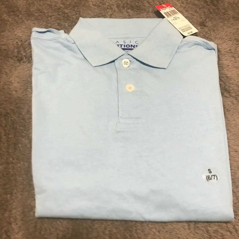 Basic Editions blue polo - boys size S (6/7)